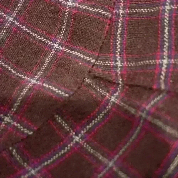 Vintage Maroon Pendleton plaid pattern button up wool medium - Picture 6 of 16